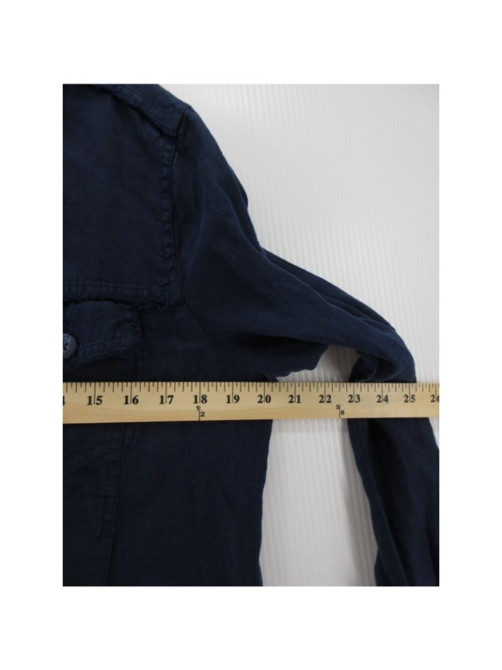 Tommy Bahama Top Small Navy Linen Trucker Shirt Button Up Pockets - Picture 5 of 11